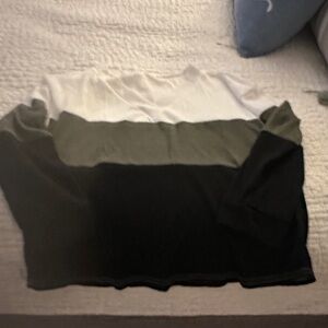 SHEIN Black, Gray, and White Long Sleeve Top